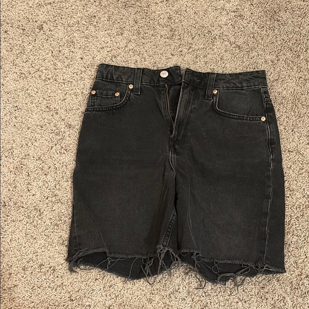 Black Denim Cutoff Shorts